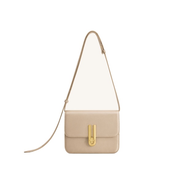 JW PEI Evania Lock Pebbled Shoulder Bag in Khaki