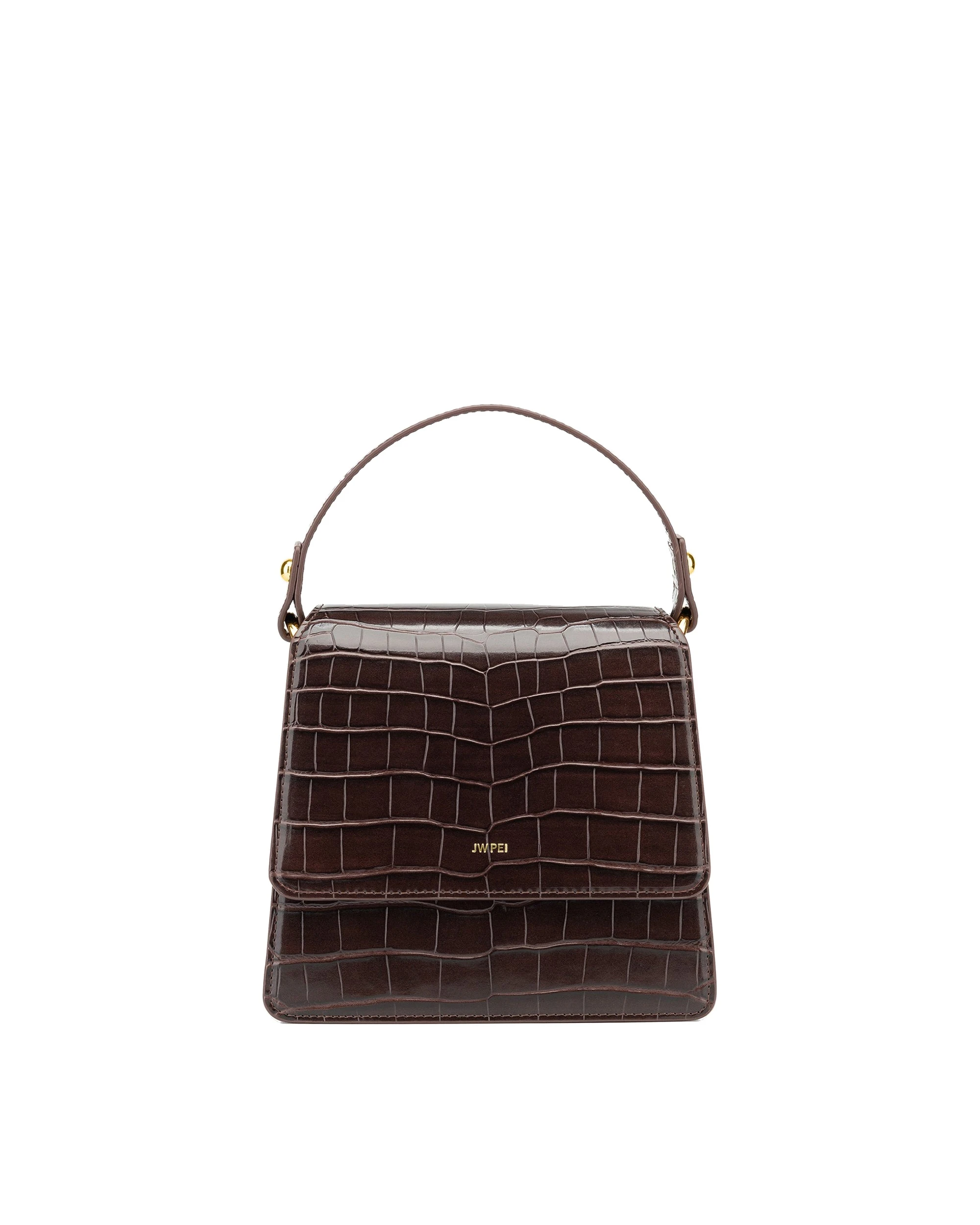 JW PEI FAE Top Handle Crossbody in Nutella Croc | Shoulder & Crossbody Bags | Luxury Shoes JW PEI FAE Top Handle Crossbody in Nutella Croc