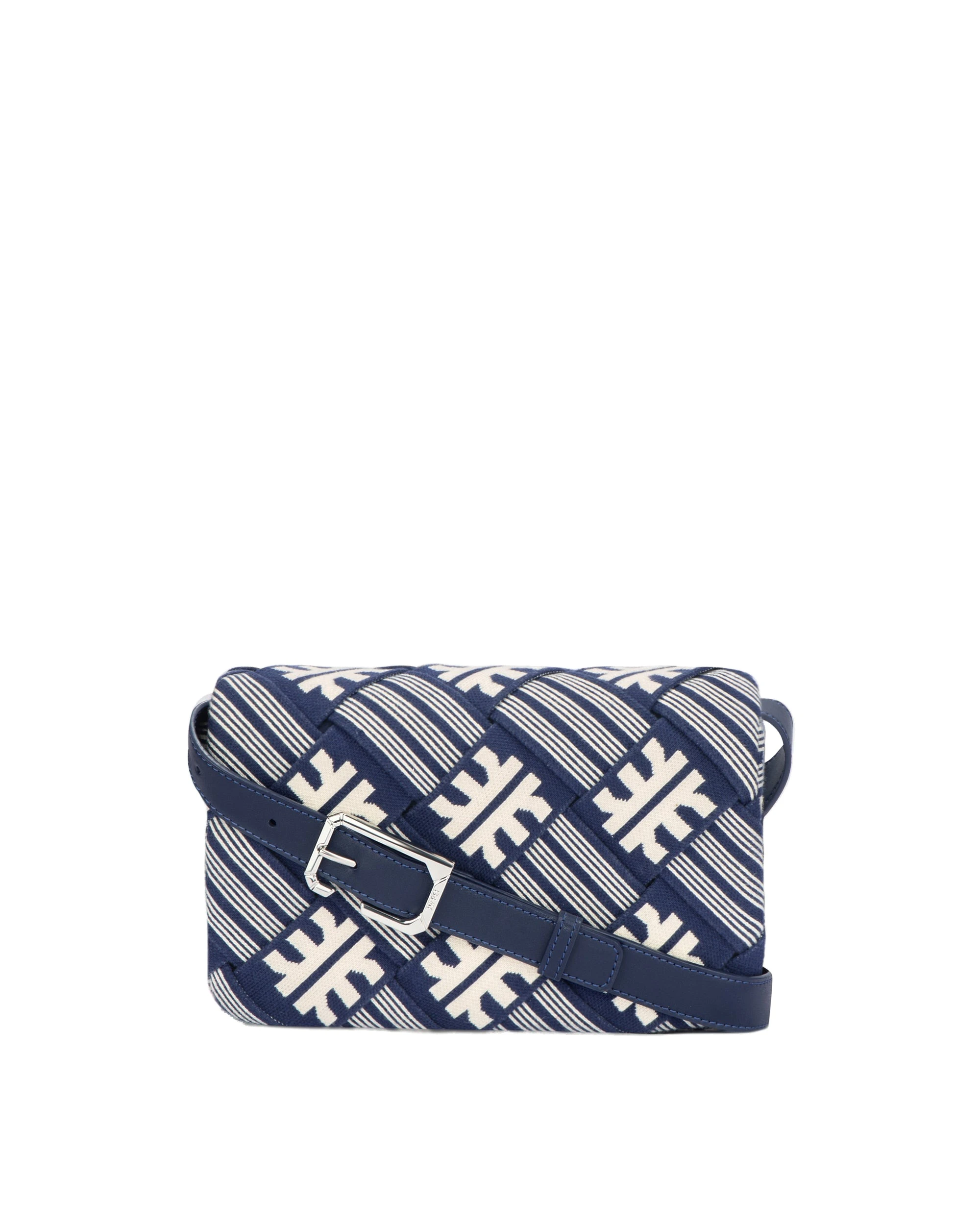 JW PEI FEI Maze Jacquard Knit Crossbody Bag in Navy | Shoulder & Crossbody Bags | Luxury Shoes JW PEI FEI Maze Jacquard Knit Crossbody Bag in Navy