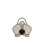 JW PEI Flora Orchid Shaped Top Handle Bag in Black White Canvas