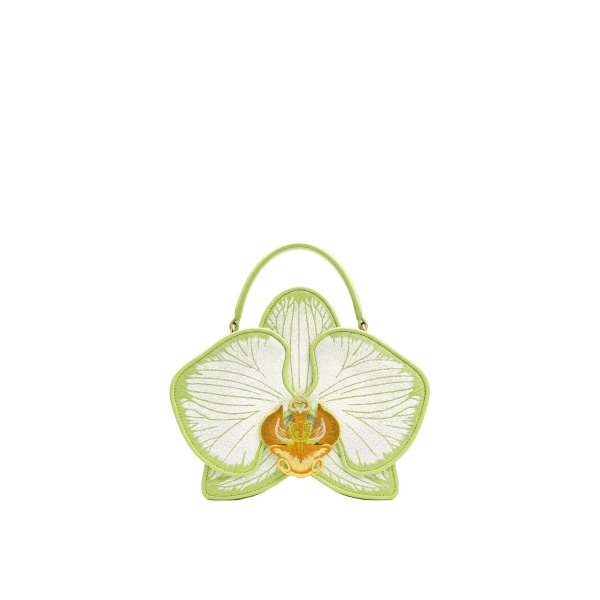 JW PEI Flora Orchid Shaped Top Handle Bag in Light Green