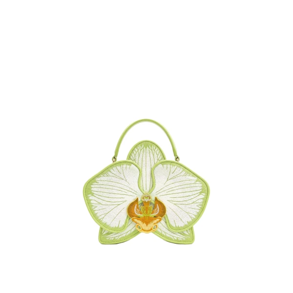 JW PEI Flora Orchid Shaped Top Handle Bag in Light Green