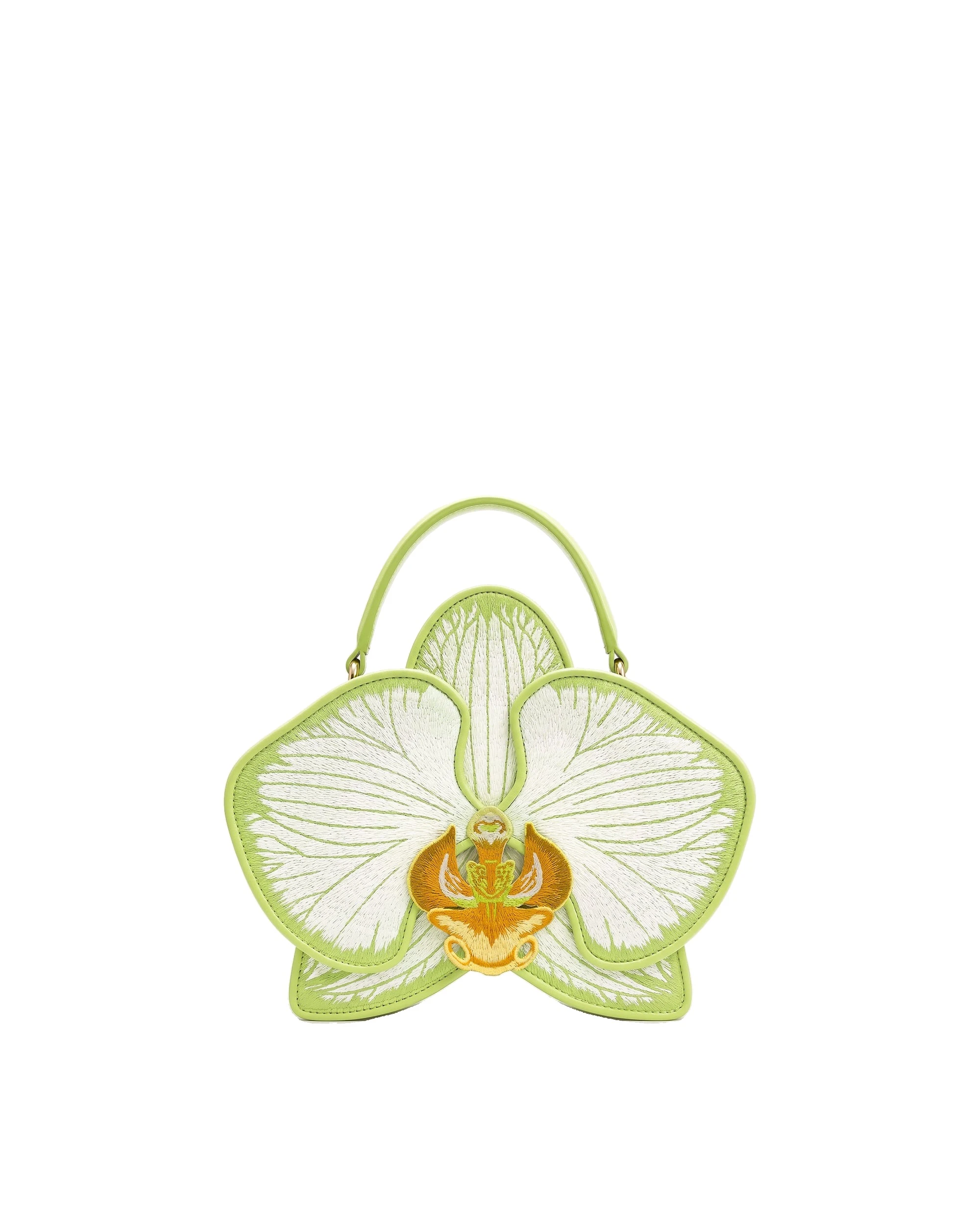 JW PEI Flora Orchid Shaped Top Handle Bag in Light Green | Totes & Top-Handle Bags | Luxury Shoes JW PEI Flora Orchid Shaped Top Handle Bag in Light Green