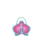 JW PEI Flora Orchid Shaped Top Handle Bag in Pink Blue
