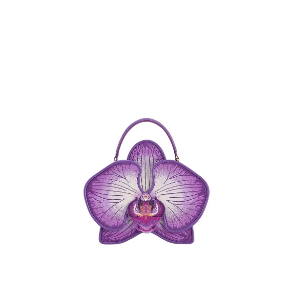 JW PEI Flora Orchid Shaped Top Handle Bag in Purple