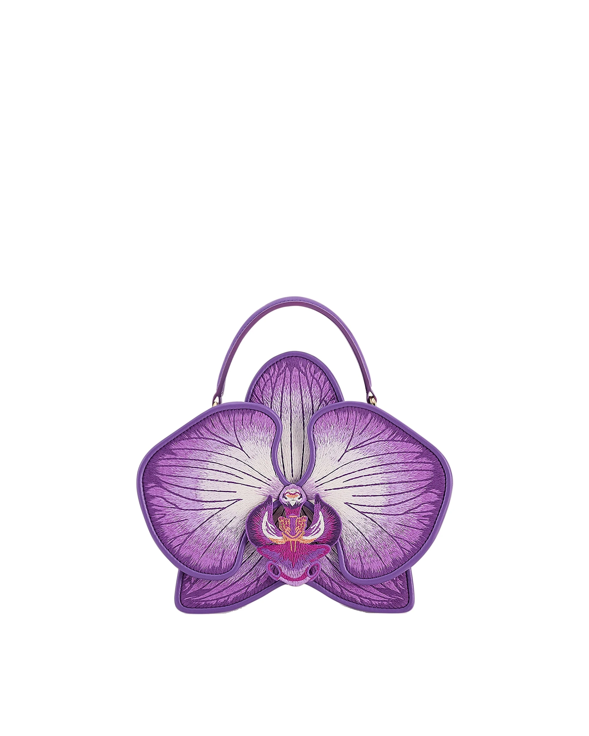 JW PEI Flora Orchid Shaped Top Handle Bag in Purple | Totes & Top-Handle Bags | Luxury Shoes JW PEI Flora Orchid Shaped Top Handle Bag in Purple