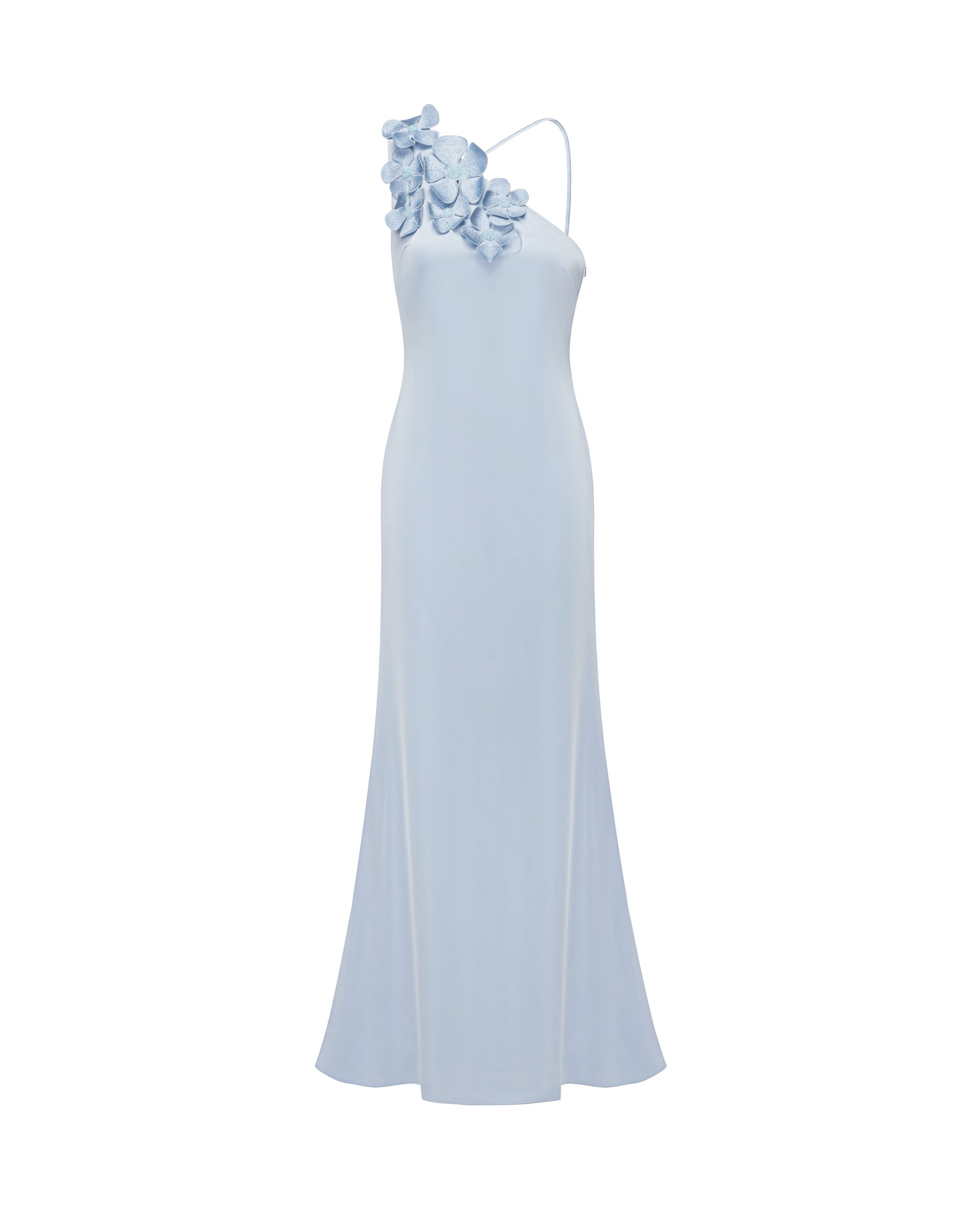 JW PEI maxi dress | Los Angeles Vegan Fashion Dresses | Luxury Shoes JW PEI Floral Appliqué One Shoulder Maxi Dress