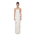 JW PEI Floral Appliqué Strapless Column Dress