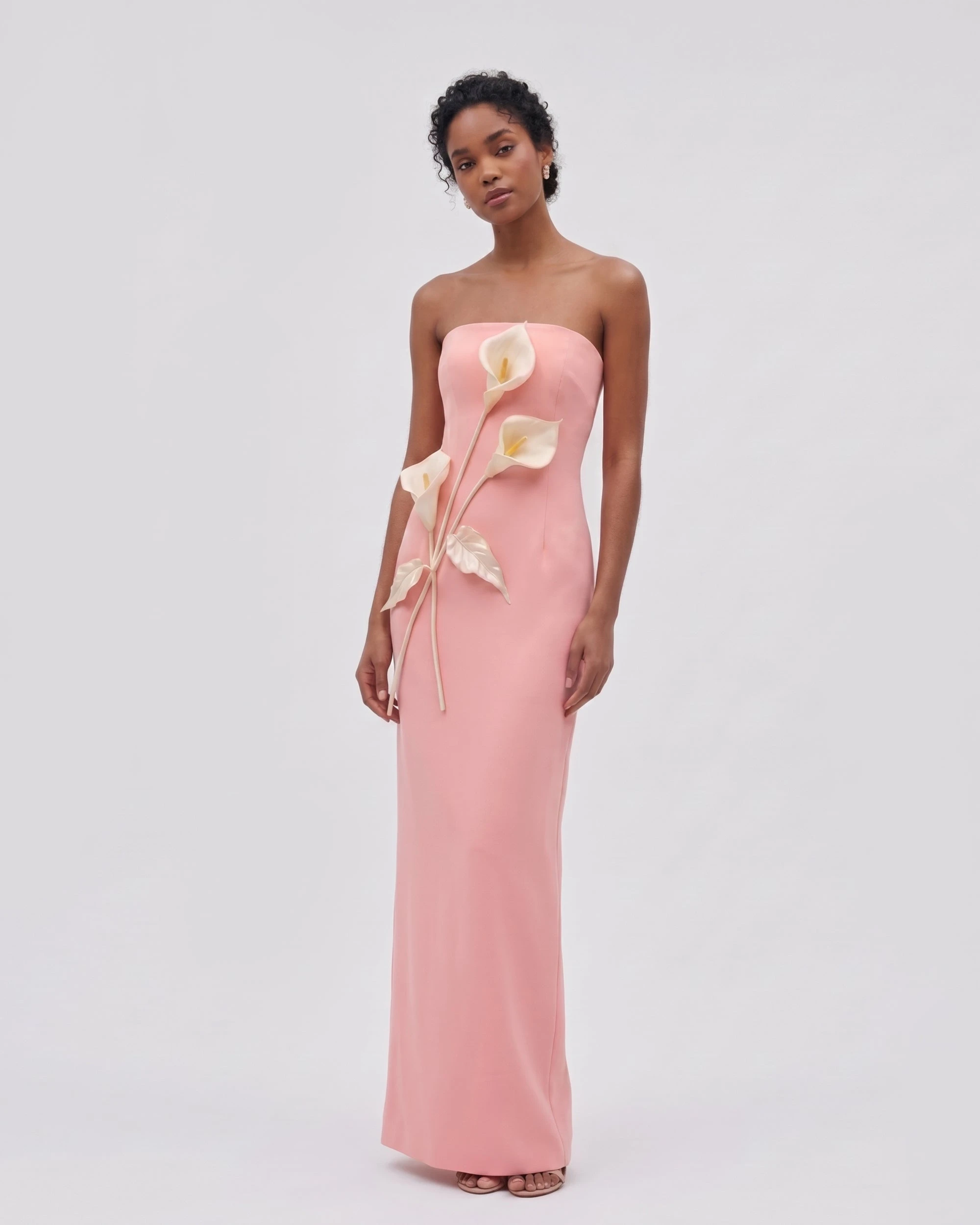 JW PEI dress | Los Angeles Vegan Fashion Dresses | Luxury Shoes JW PEI Floral Appliqué Strapless Dress