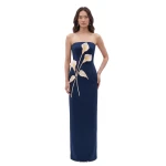 JW PEI Floral Appliqué Strapless Dress