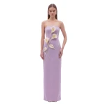 JW PEI Floral Appliqué Strapless Dress