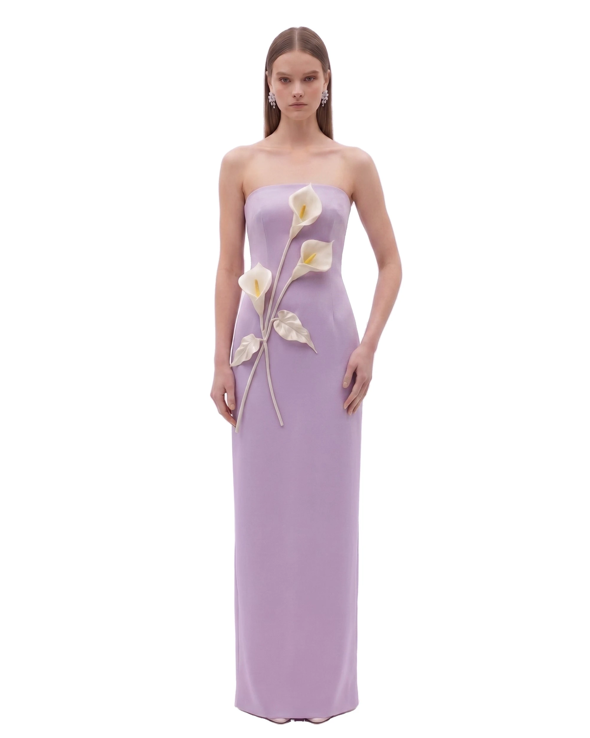 JW PEI dress | Los Angeles Vegan Fashion Dresses | Luxury Shoes JW PEI Floral Appliqué Strapless Dress
