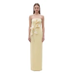 JW PEI Floral Appliqué Strapless Dress