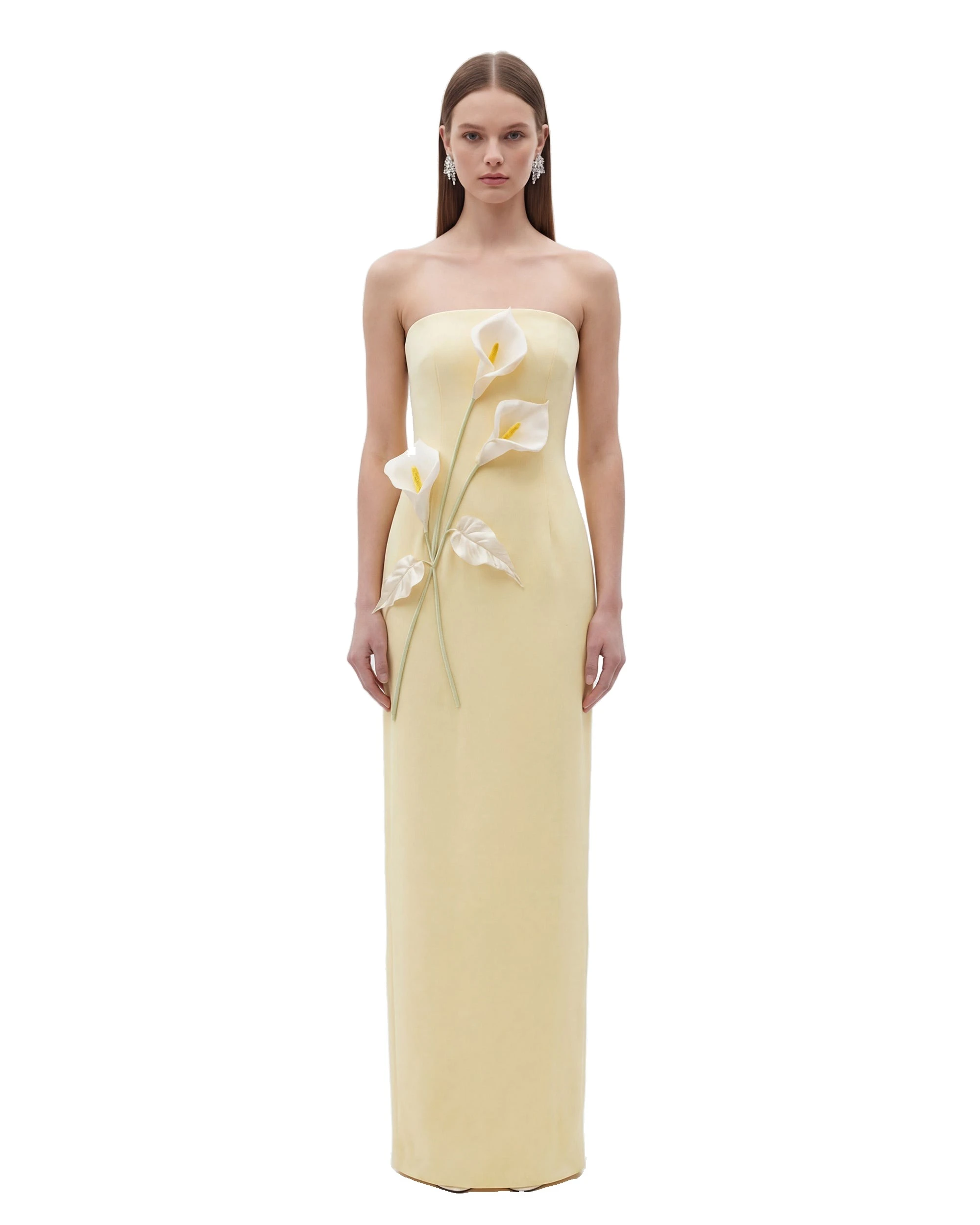 JW PEI dress | Los Angeles Vegan Fashion Dresses | Luxury Shoes JW PEI Floral Appliqué Strapless Dress