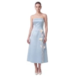 JW PEI Floral Appliqué Strapless Midi Dress