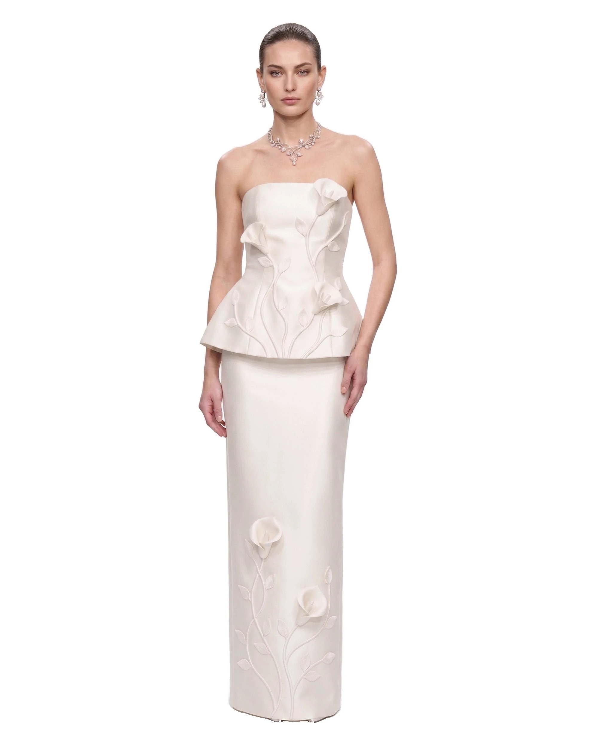 JW PEI skirt | Los Angeles Vegan Fashion Skirts | Luxury Shoes JW PEI Floral Appliqué Vine Maxi Skirt