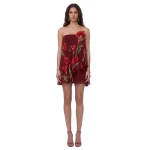 JW PEI Floral Embellished Strapless Layered Mini Dress