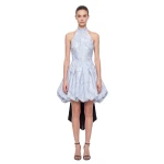 JW PEI Floral Halter Bow Bubble Mini Dress