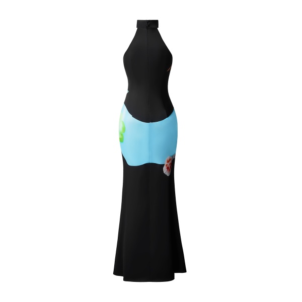 JW PEI Floral Satin Halter Dress