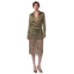 JW PEI Floral Sheer-Panel Shirt Dress