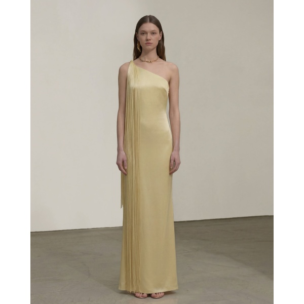 JW PEI Fringe One Shoulder Maxi Dress