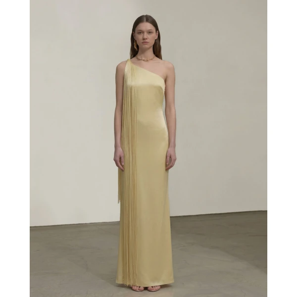 JW PEI Fringe One Shoulder Maxi Dress