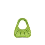 JW PEI Gabbi Artificial Crystal Medium Ruched Hobo Handbag in Green