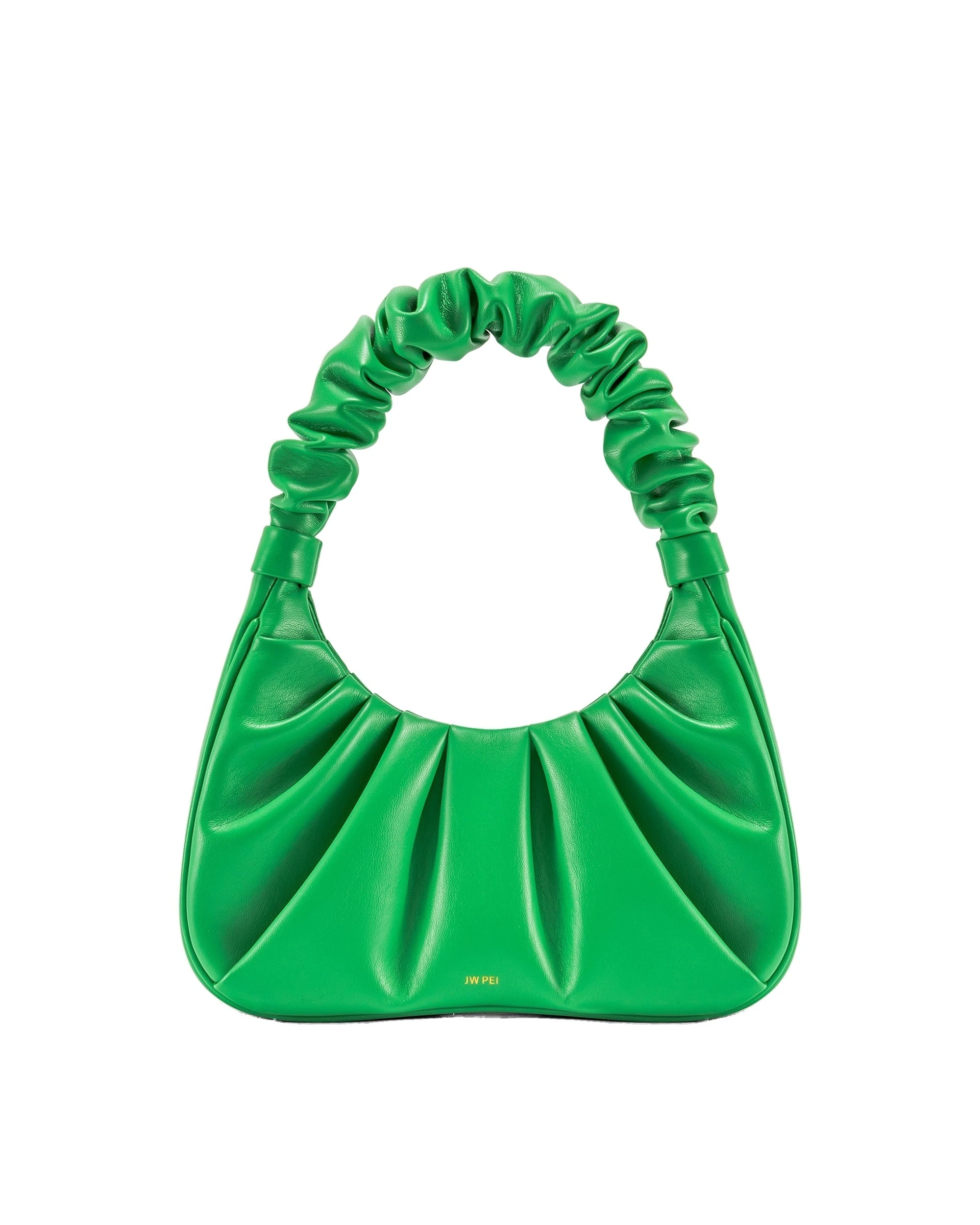 JW PEI Gabbi Ruched Hobo Handbag in Grass Green | Shoulder & Crossbody Bags | Luxury Shoes JW PEI Gabbi Ruched Hobo Handbag in Grass Green