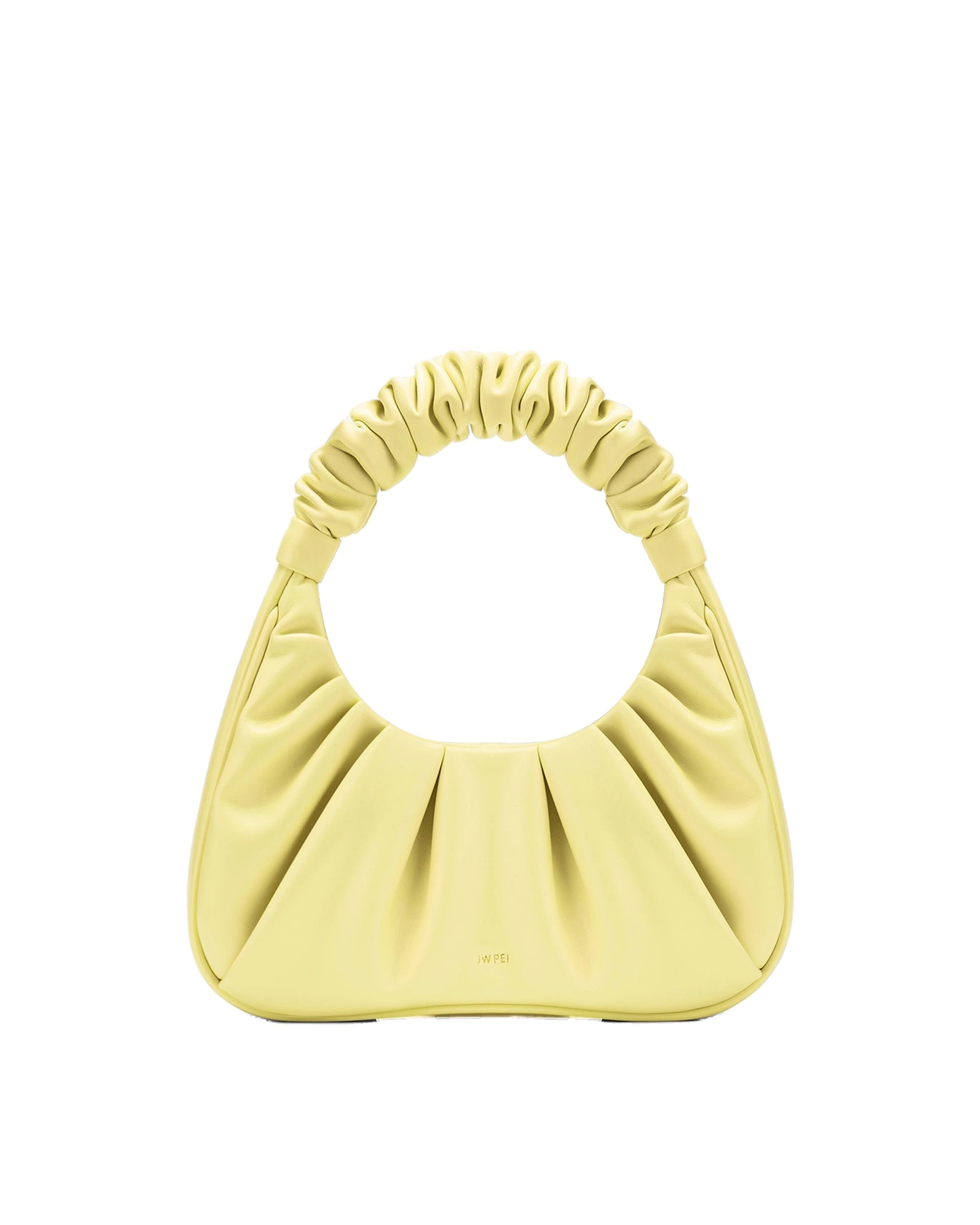 JW PEI Gabbi Ruched Hobo Handbag in Light Yellow | Shoulder & Crossbody Bags | Luxury Shoes JW PEI Gabbi Ruched Hobo Handbag in Light Yellow