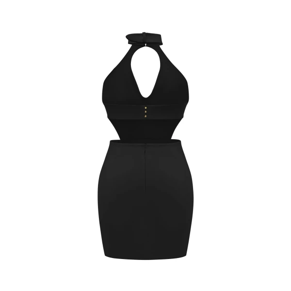 JW PEI Gabriella Belted Cutout Halter Mini Dress