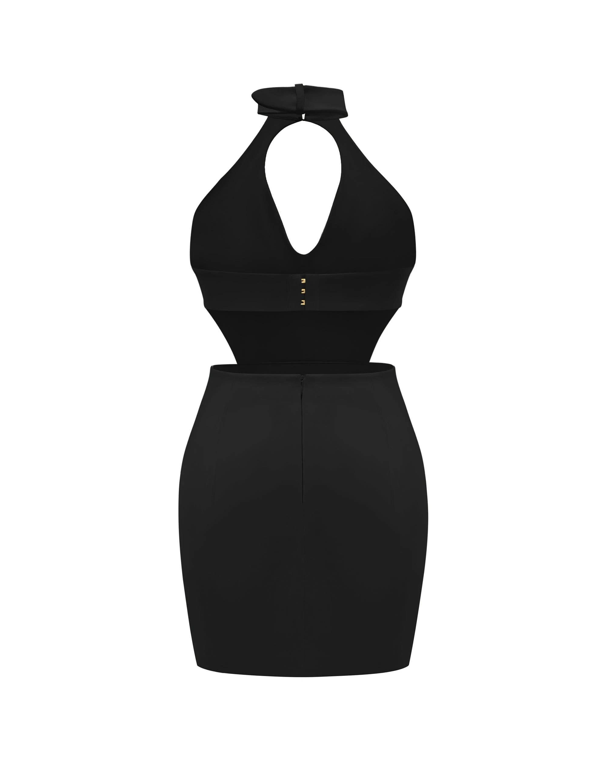 JW PEI mini dress | Los Angeles Vegan Fashion Dresses | Luxury Shoes JW PEI Gabriella Belted Cutout Halter Mini Dress