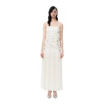 JW PEI Galadriel 3D Floral Sequin Maxi Dress