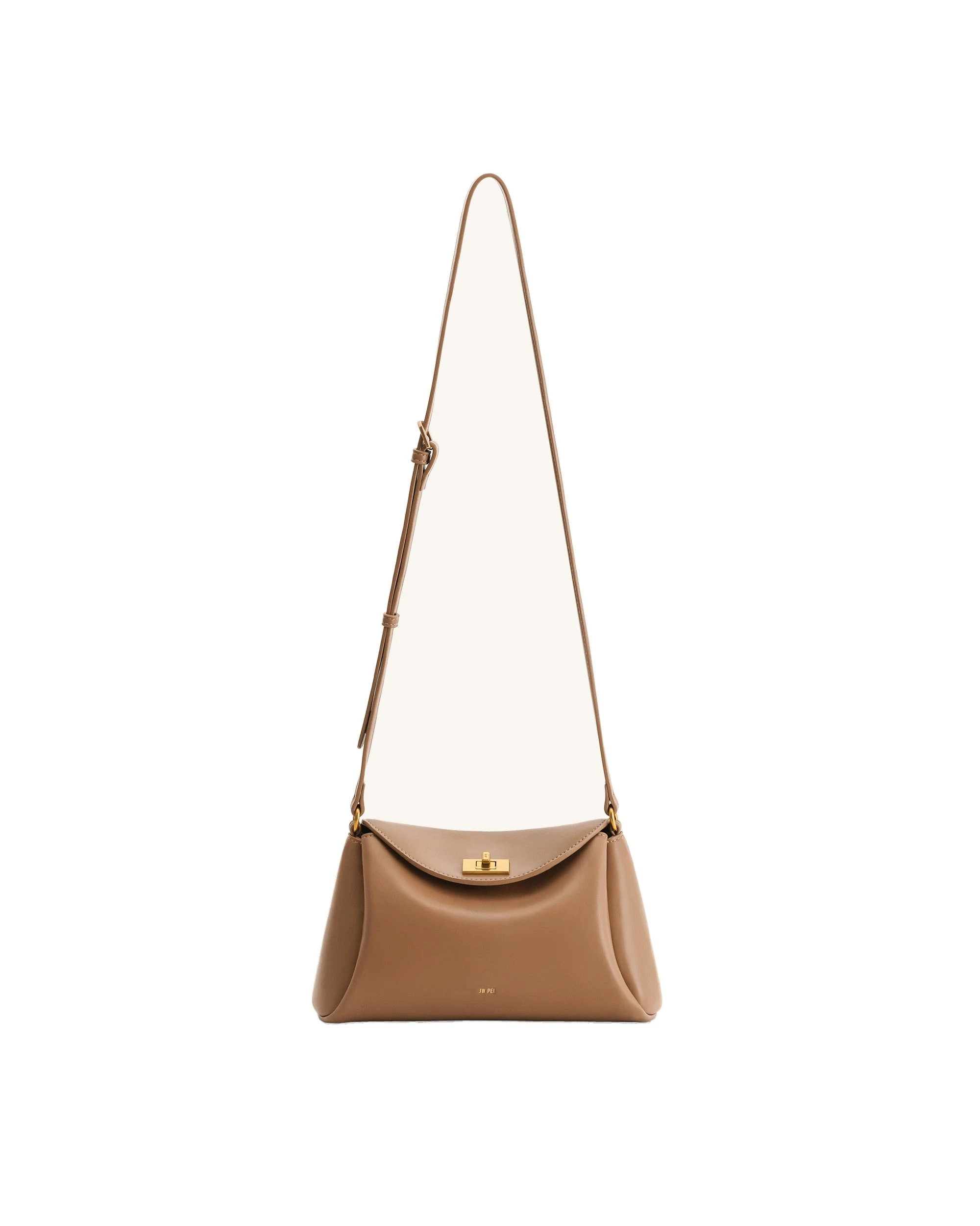 JW PEI Greta Twist-Lock Crossbody Bag in Brown | Shoulder & Crossbody Bags | Luxury Shoes JW PEI Greta Twist-Lock Crossbody Bag in Brown