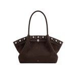 JW PEI Hana Large Faux Suede Tote Bag in Deep Brown | Totes & Top-Handle Bags | Luxury Shoes JW PEI Hana Large Faux Suede Tote Bag in Deep Brown