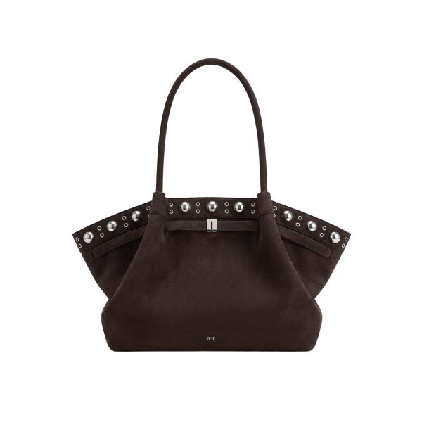 JW PEI Hana Large Faux Suede Tote Bag in Deep Brown