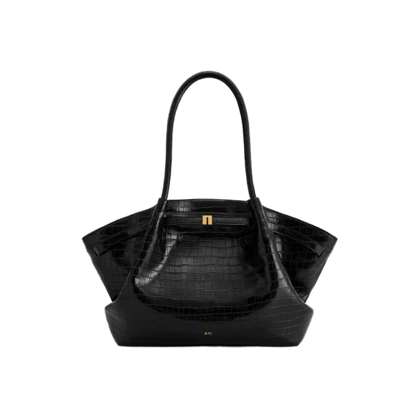 JW PEI Hana Large Tote Bag in Black Croc