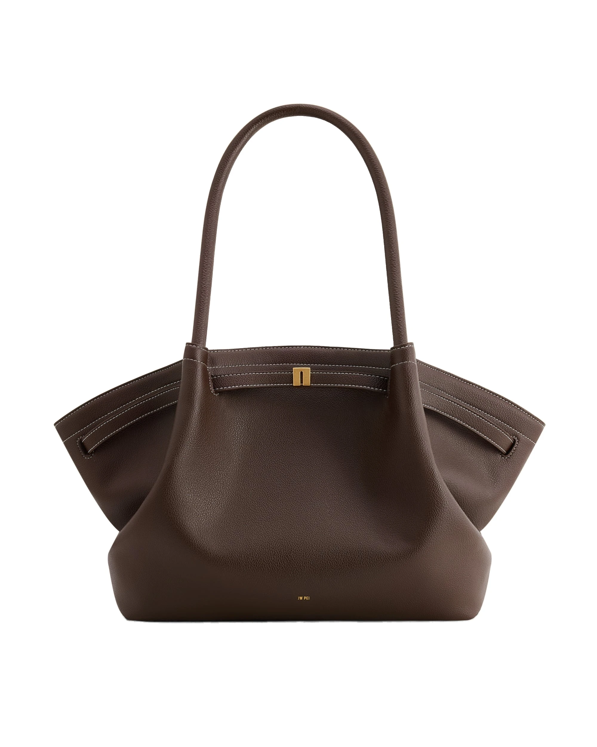 JW PEI Hana Large Tote Bag in Dark Brown | Totes & Top-Handle Bags | Luxury Shoes JW PEI Hana Large Tote Bag in Dark Brown