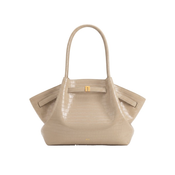 JW PEI Hana Large Tote Bag in Elephant Grey Croc