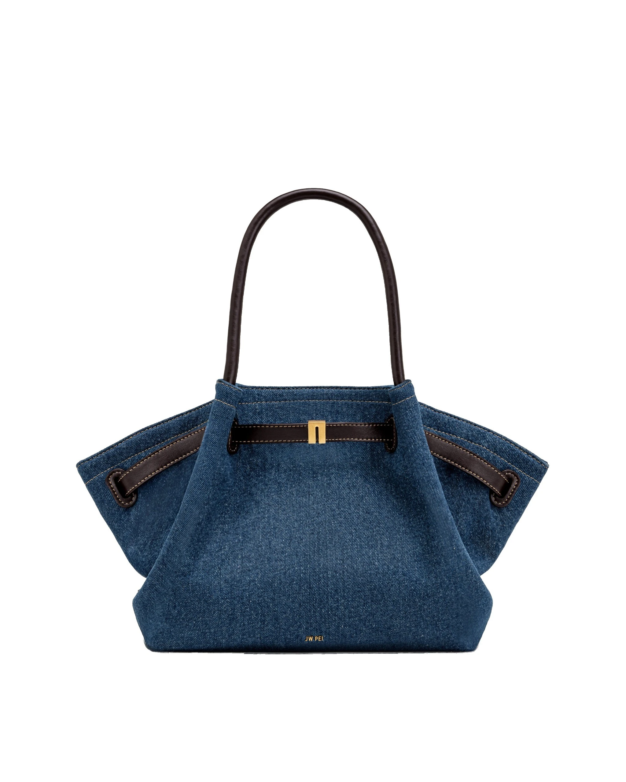 JW PEI Hana Medium Denim Tote Bag in Blue Denim | Totes & Top-Handle Bags | Luxury Shoes JW PEI Hana Medium Denim Tote Bag in Blue Denim