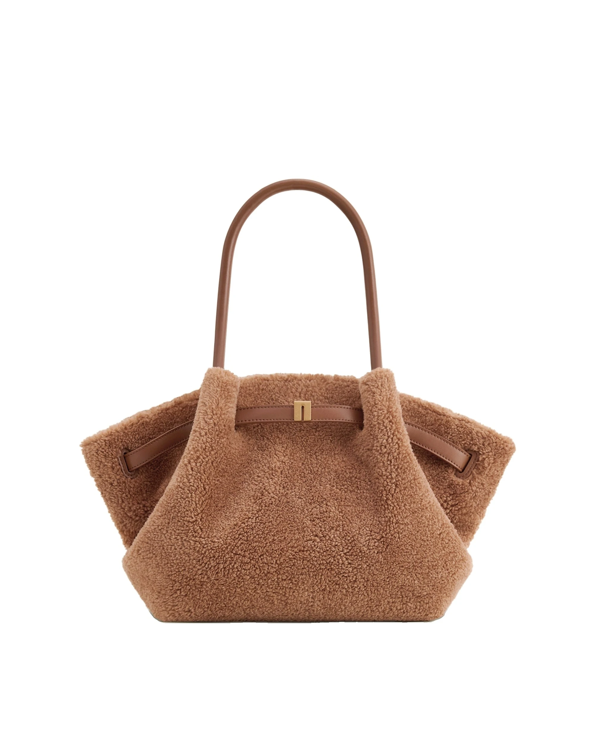 JW PEI Hana Medium Faux Fur Tote Bag in Coffee Brown | Totes & Top-Handle Bags | Luxury Shoes JW PEI Hana Medium Faux Fur Tote Bag in Coffee Brown