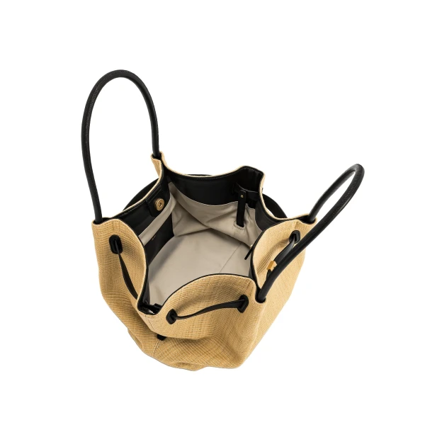 JW PEI Hana Medium Faux Straw Tote Bag in Brown Straw view six