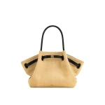 JW PEI Hana Medium Faux Straw Tote Bag in Brown Straw