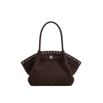 JW PEI Hana Medium Faux Suede Tote Bag in Dark Chocolate Brown