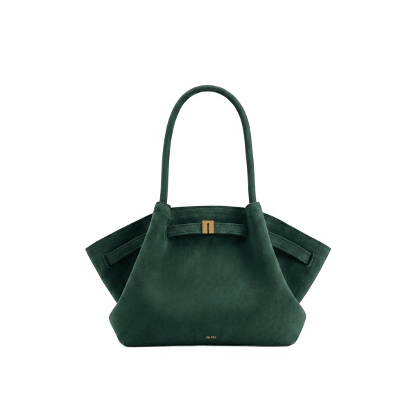JW PEI Hana Medium Faux Suede Tote Bag in Forest Green