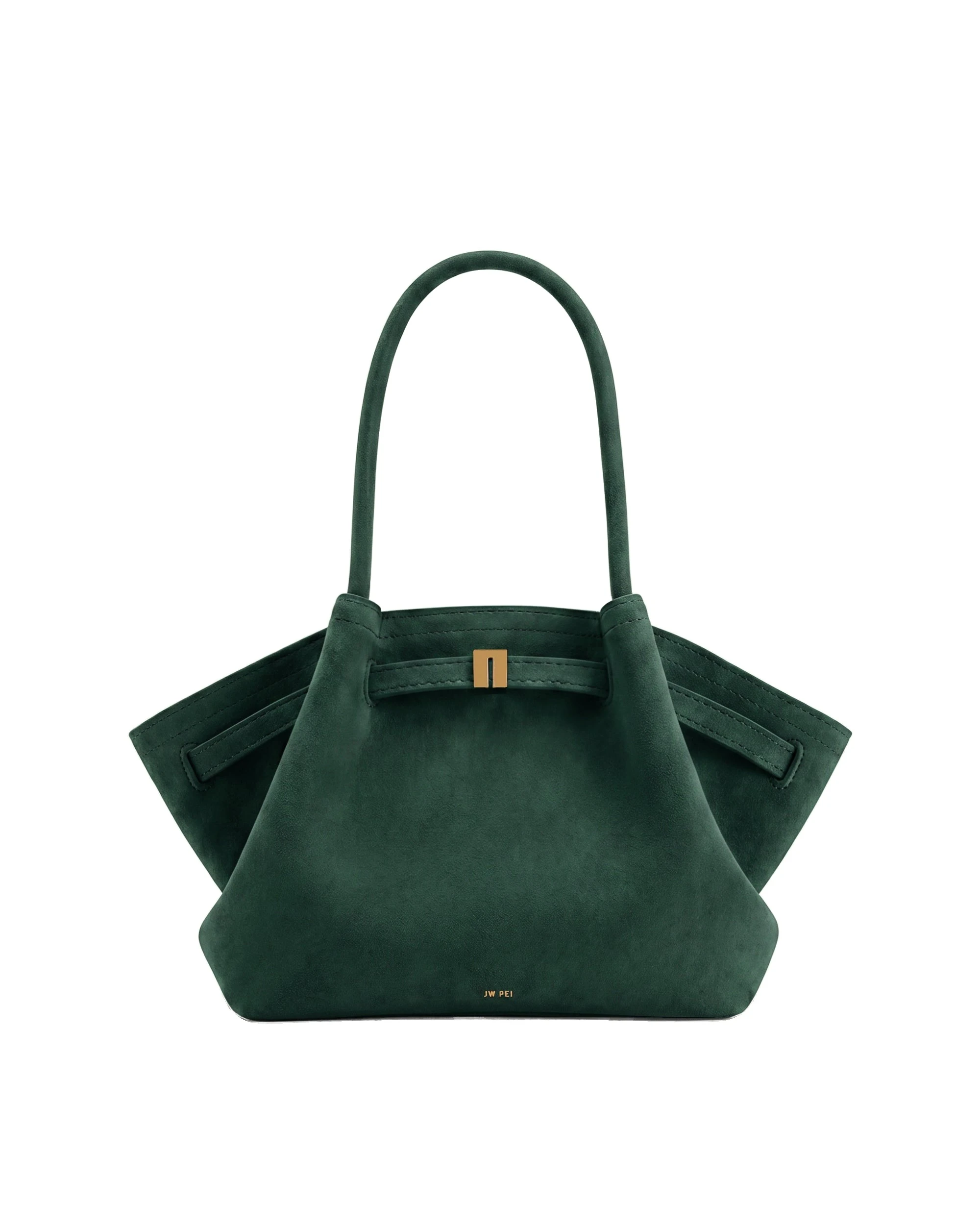 JW PEI Hana Medium Faux Suede Tote Bag in Forest Green | Totes & Top-Handle Bags | Luxury Shoes JW PEI Hana Medium Faux Suede Tote Bag in Forest Green