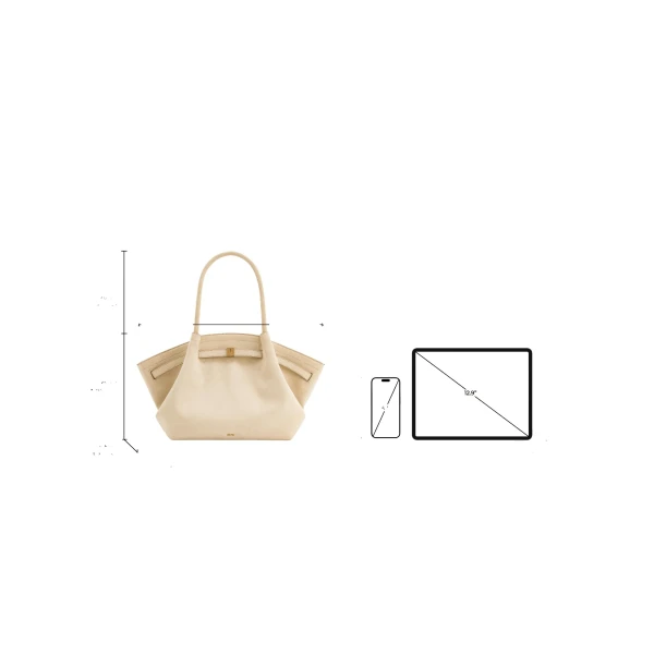 JW PEI Hana Medium Faux Suede Tote Bag in Off White view six