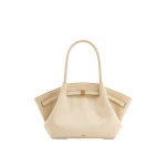 JW PEI Hana Medium Faux Suede Tote Bag in Off White