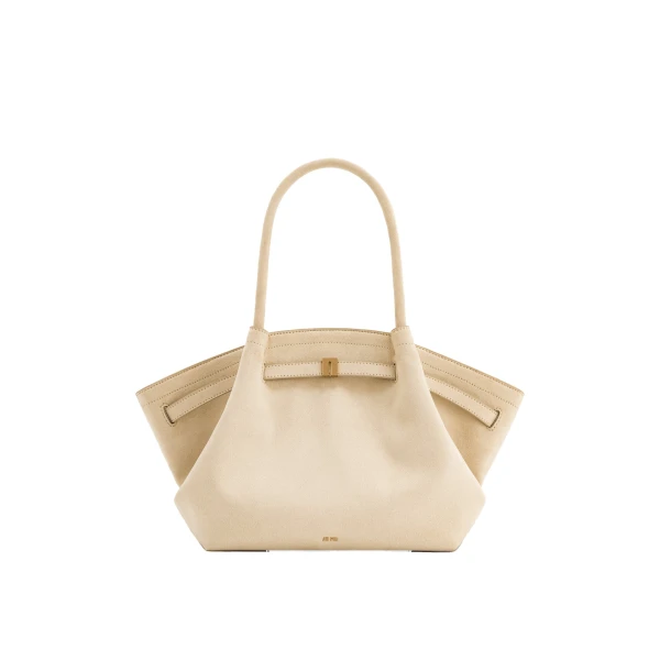 JW PEI Hana Medium Faux Suede Tote Bag in Off White