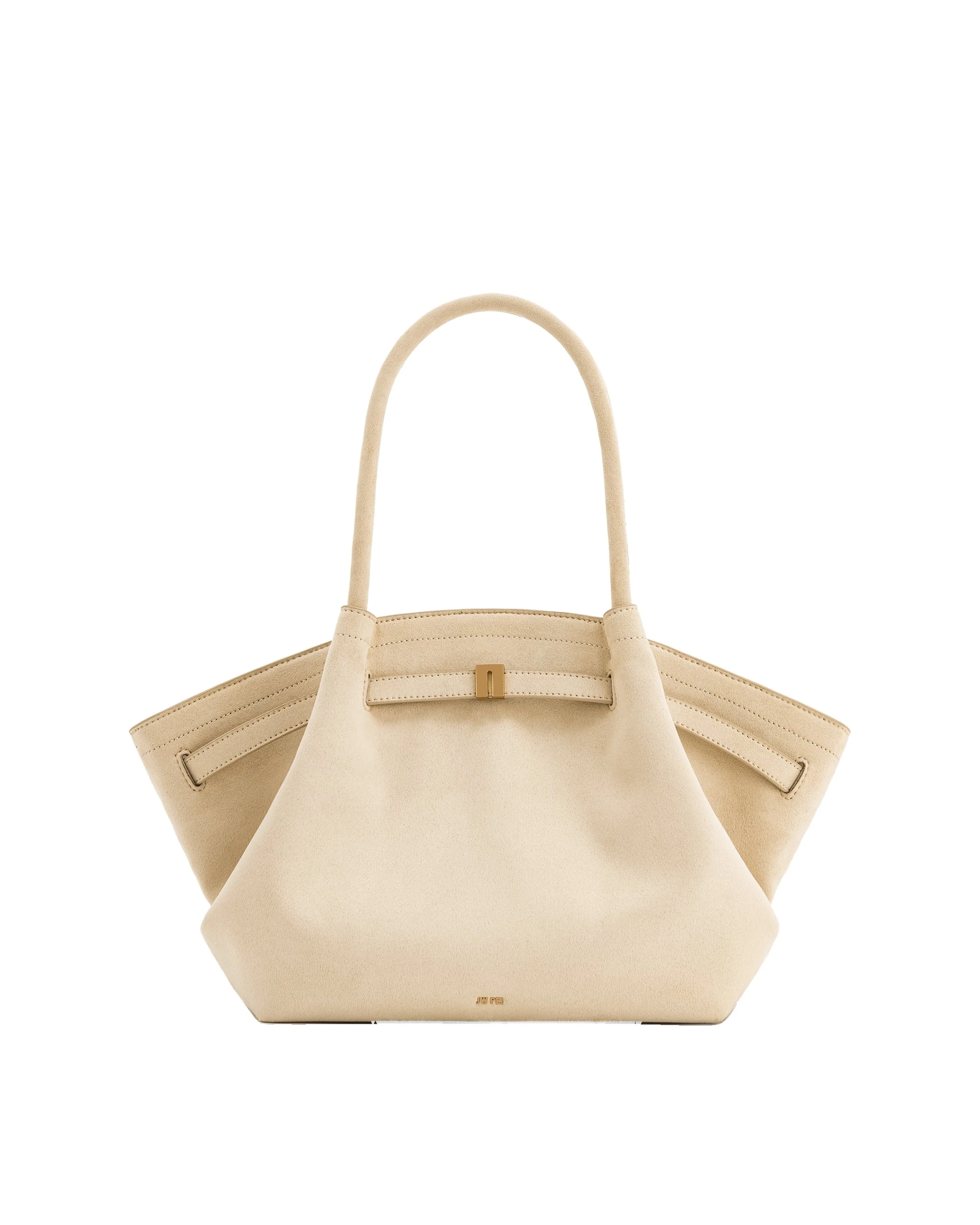 JW PEI Hana Medium Faux Suede Tote Bag in Off White | Totes & Top-Handle Bags | Luxury Shoes JW PEI Hana Medium Faux Suede Tote Bag in Off White