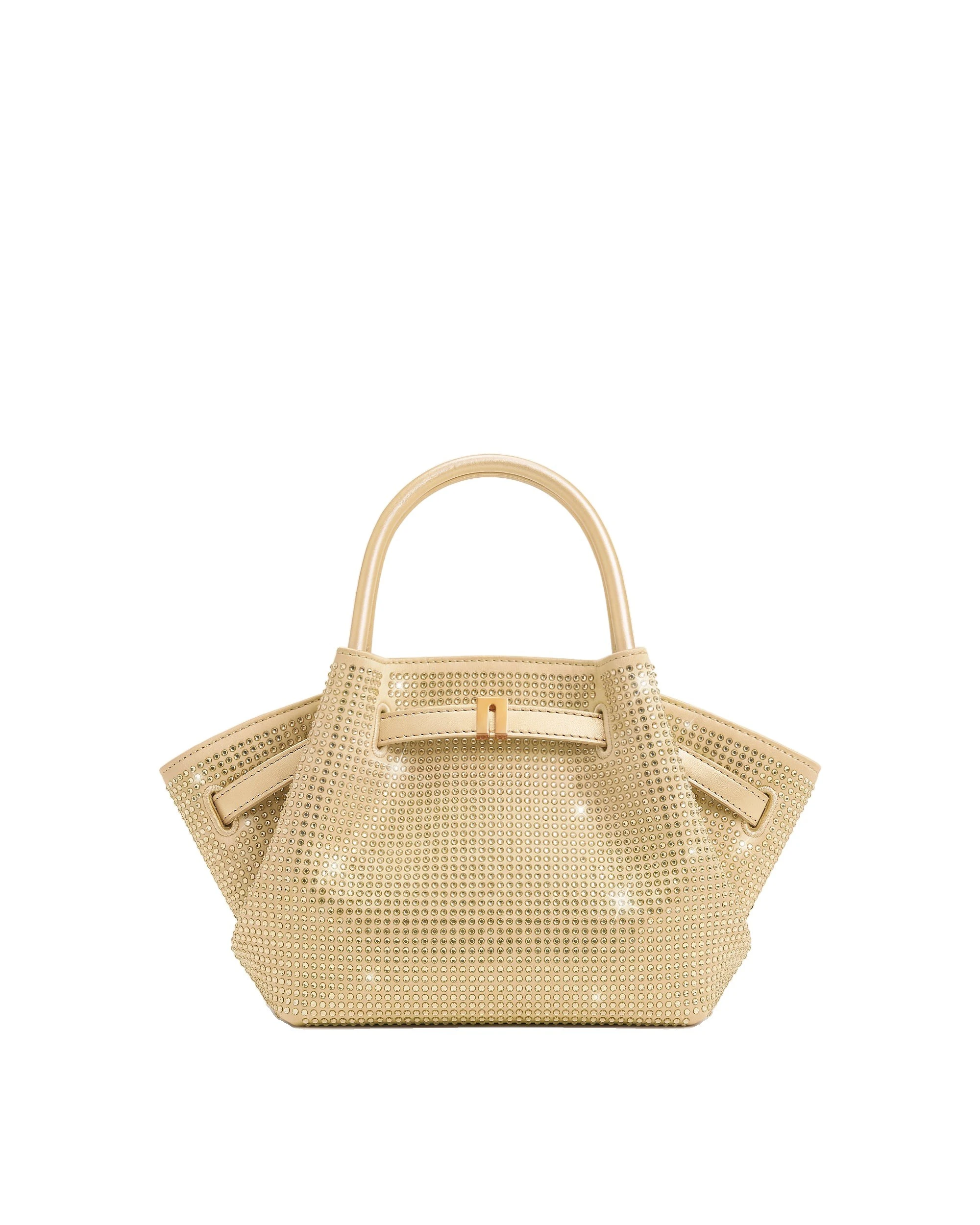 JW PEI Hana Mini Artificial Crystal Tote Bag in Champagne | Mini Bags | Luxury Shoes JW PEI Hana Mini Artificial Crystal Tote Bag in Champagne